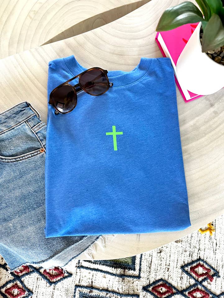 Jadelynn Brooke - Wholesale Screen Printed T-Shirt - Women's - Heaven Is The Party- SS (Flo Blue)1