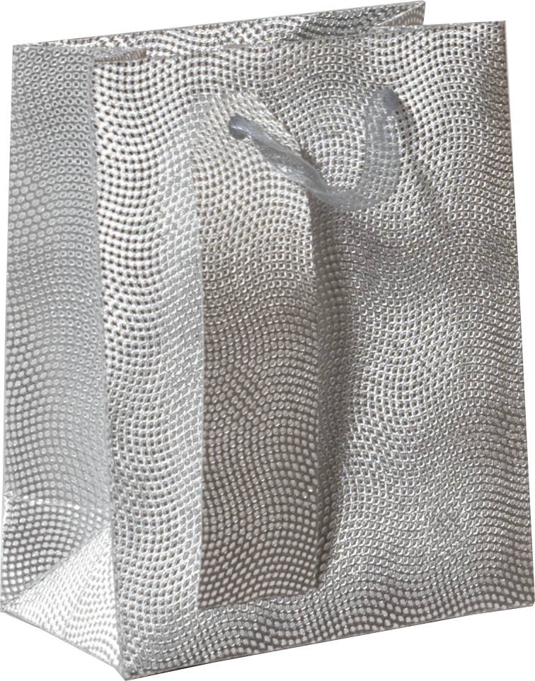 Party Partners - Wholesale Gift bag - Silver Glitter Dots Small Gift Bags Boutique