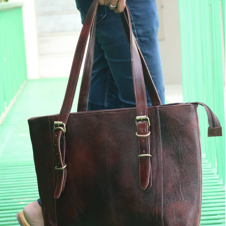 Buffalo Leather Messenger Brown handbag Tote Bags for Women. for wholesale by Anuent