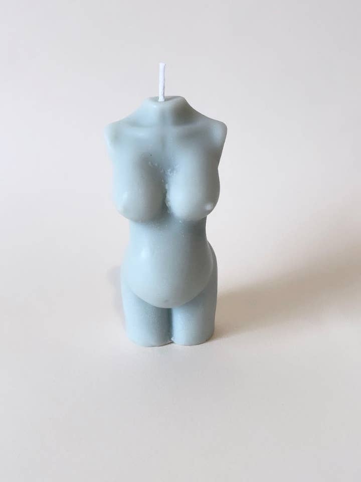 Blauwe zwangere lichaamskaars voor wholesale door The Ambient Company
