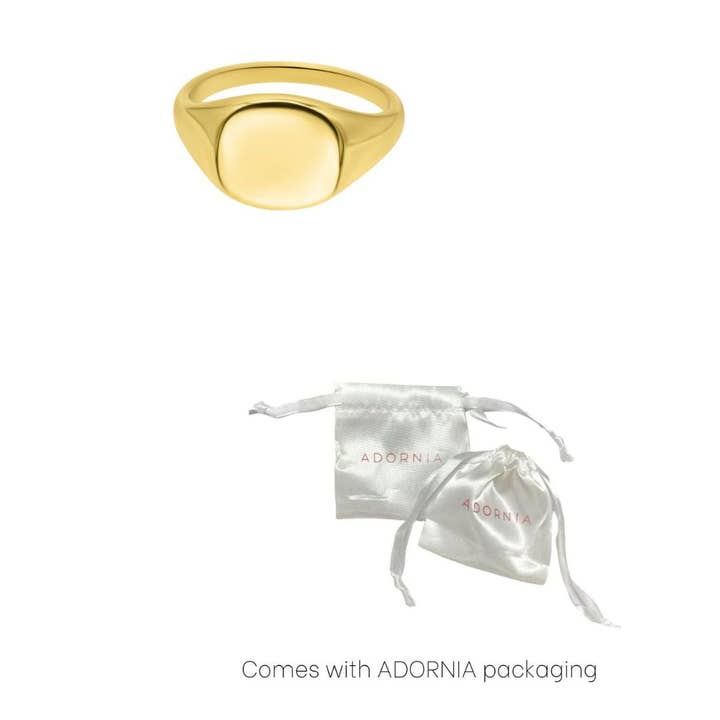 Adornia - Wholesale Signet Ring - Square Face Signet Pinky Ring5
