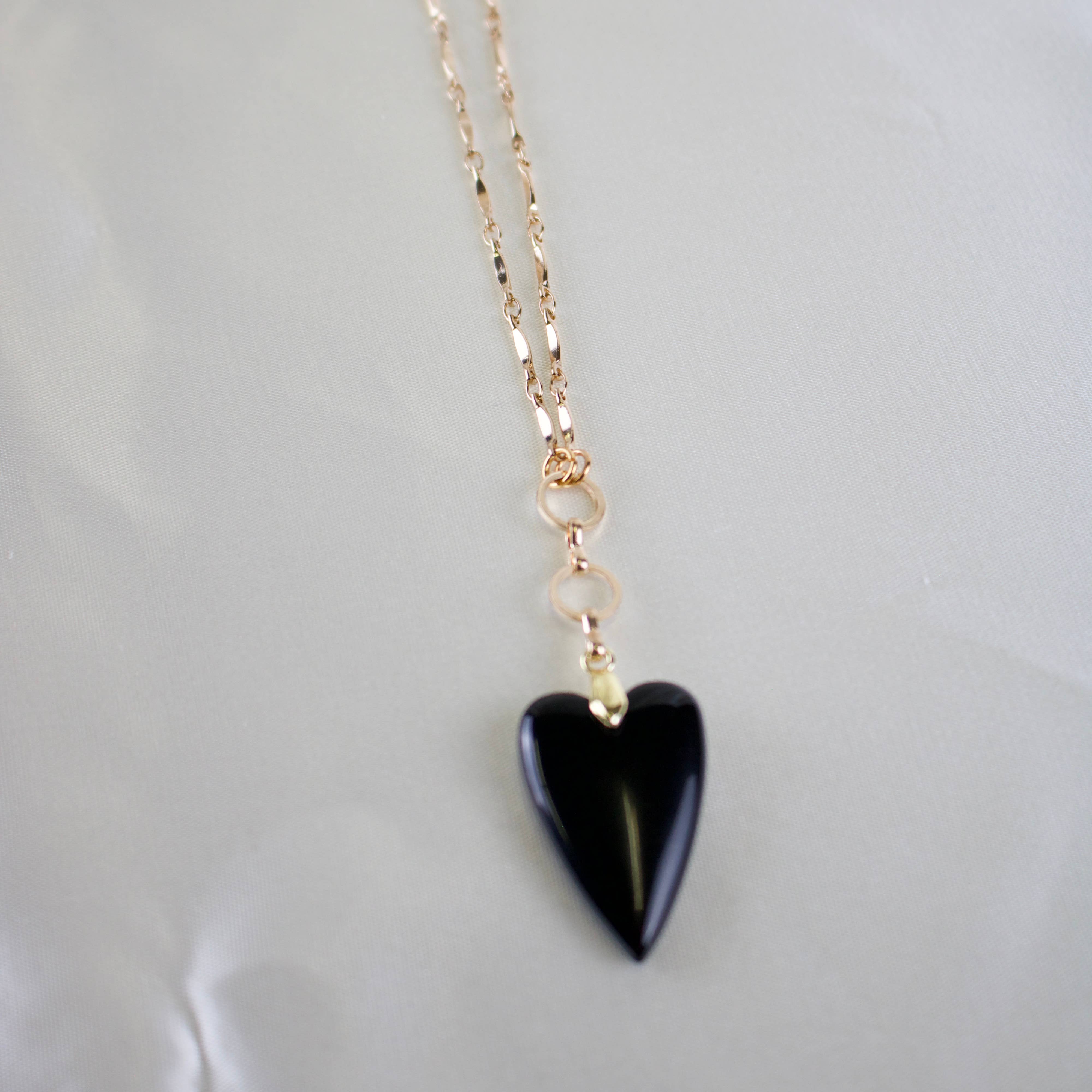 TISH jewelry - Wholesale Pendant/Charm Necklace - Serena // Black Agate Heart Necklace1