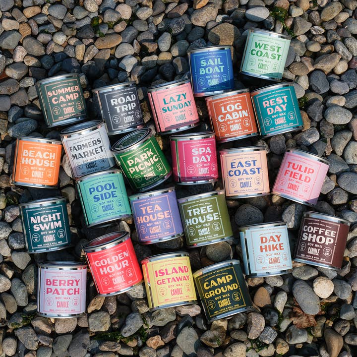 Good & Well Supply Co. - Wholesale Jar/Filled Candle - Log Cabin Soy Candle - Happy Place Collection