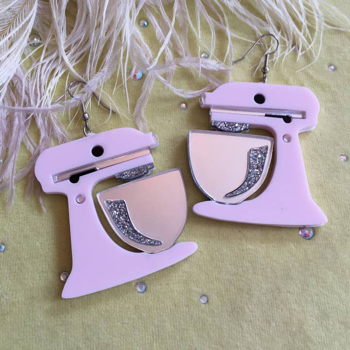Kitchenaid Mixer Earrings, Plastic Jewelry, Laser Cut Acrylic for wholesale by I'm Your Present