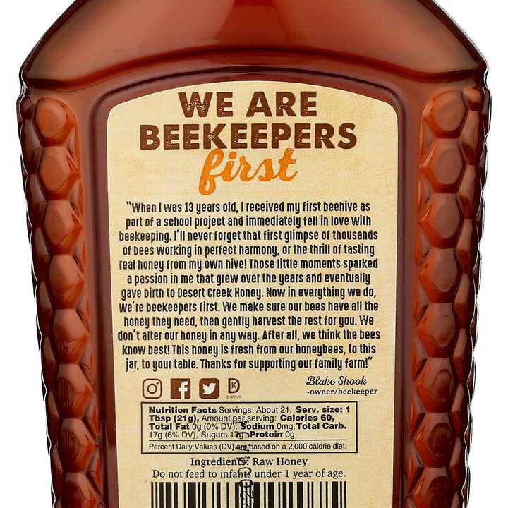 Everyday Supply Co - Wholesale Honey - Desert Creek Raw Texas Honey - 16Oz (Case Of 6)1