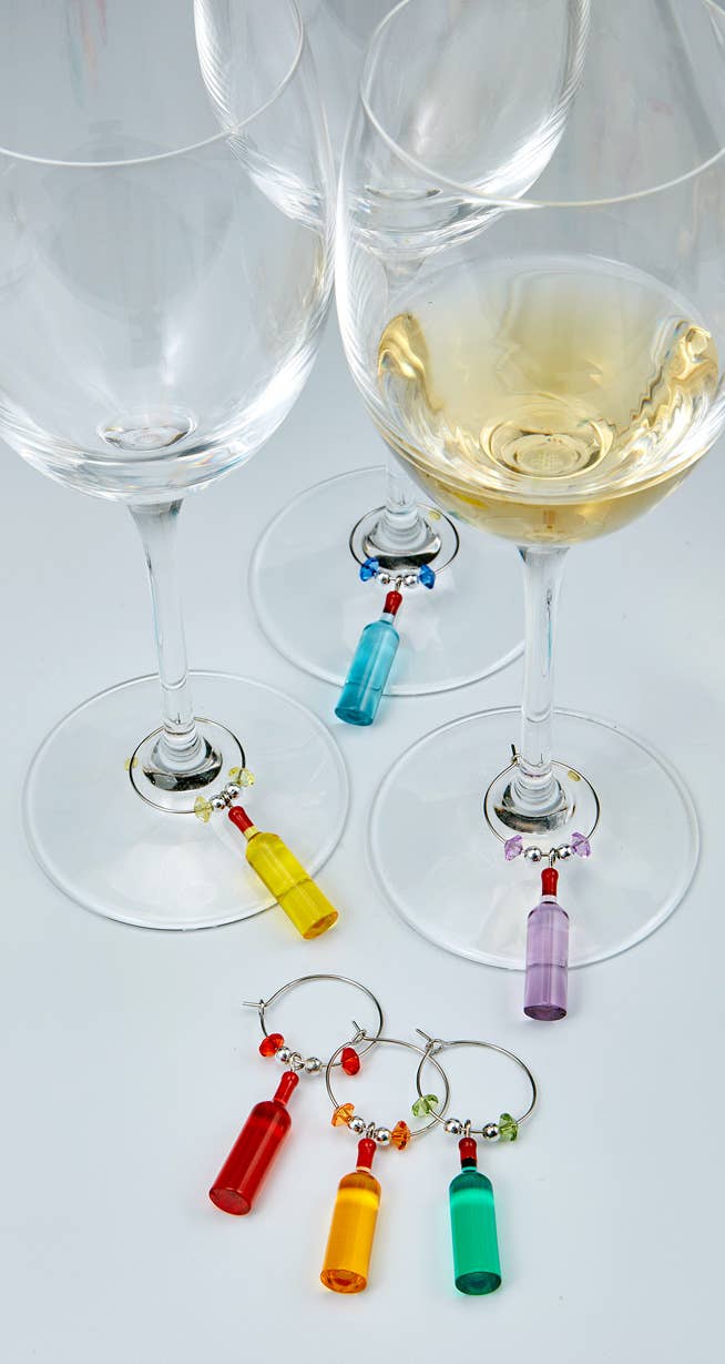 Prodyne - Wholesale Wine Charm - MiVino Stemware Charms, Colorful Wine Bottles1