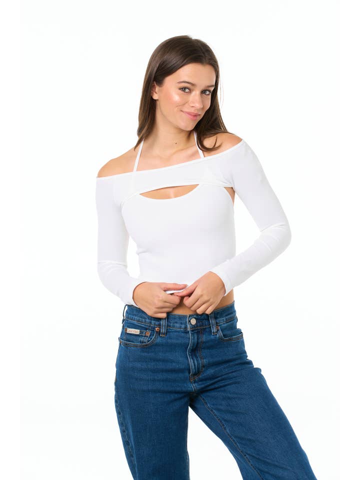 Malibu Sugar - Wholesale Shirt - Kids - Junior Double Layered Long Sleeve Halter Top - 2 colors!!
