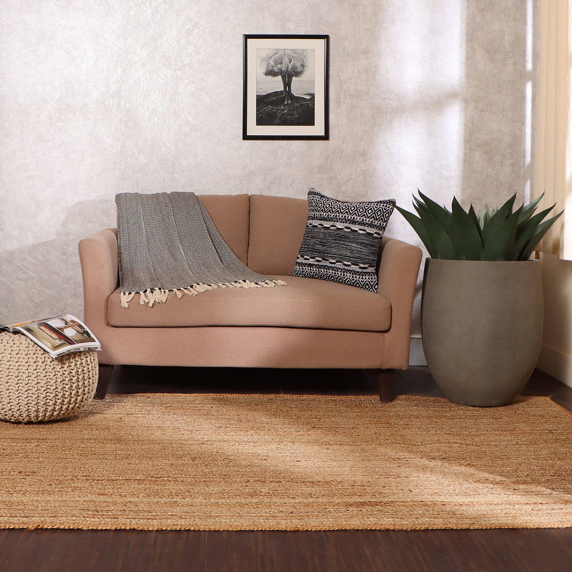 · REDEARTH · Rectangular Jute Area Rug 8'x10' Natural Rug for wholesale on Faire7