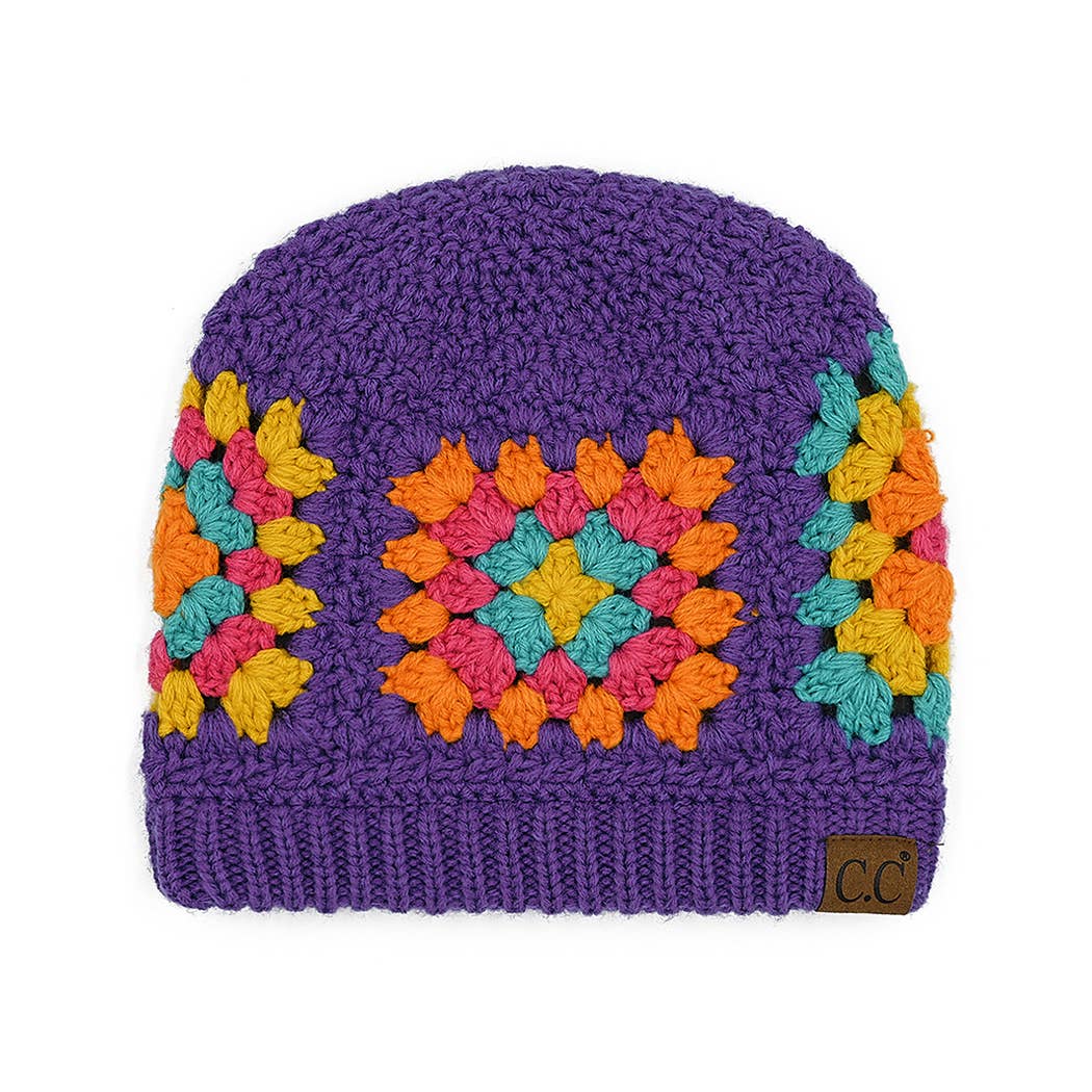 Fashion City - Wholesale Beanie - Women's - Multi-Colored Crocheted Beanie8