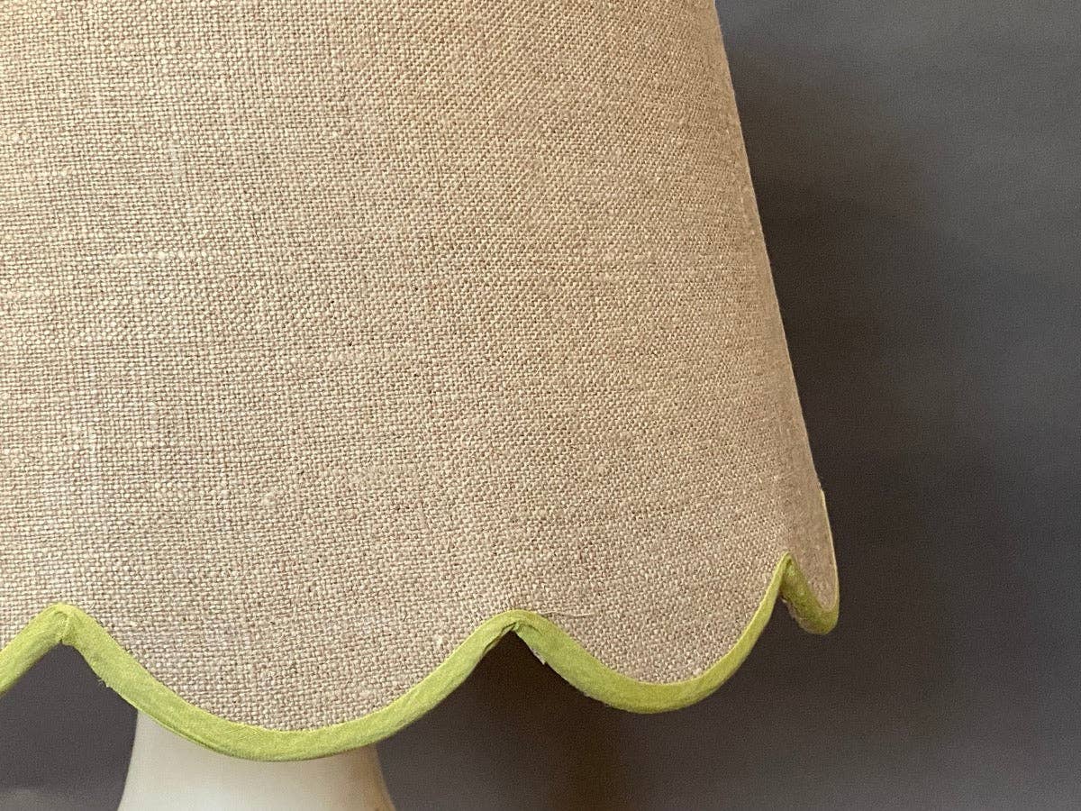 Samarkand Design - Wholesale Lamp Shade - Lime Green Linen Scallop Lampshade3