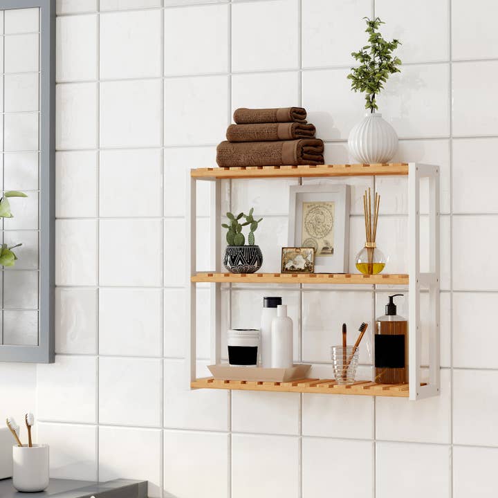 3-Tier Bamboo Bathroom Shelf 1- for wholesale by Greenwestons