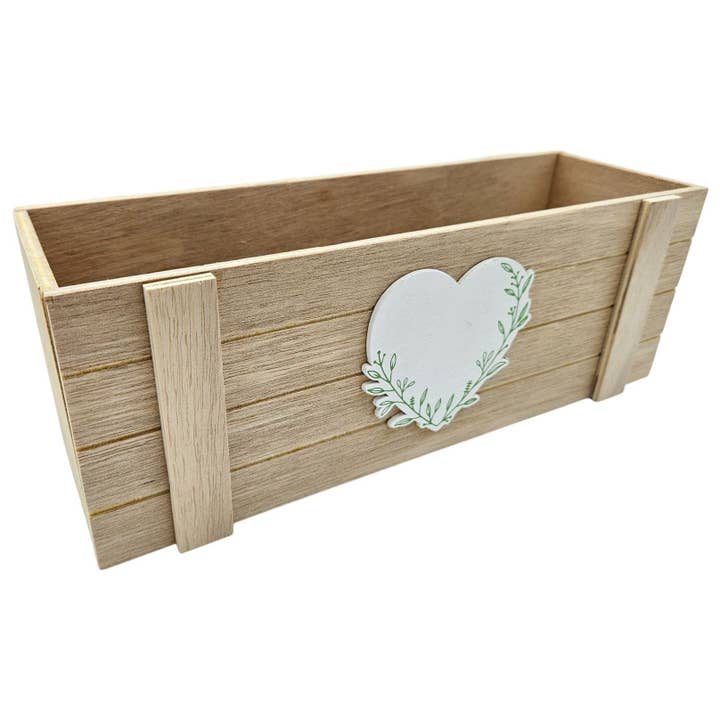 Caja de almacenamiento de madera marrón cuadrada con corazón para la cocina para venta al por mayor de SchnappFreude