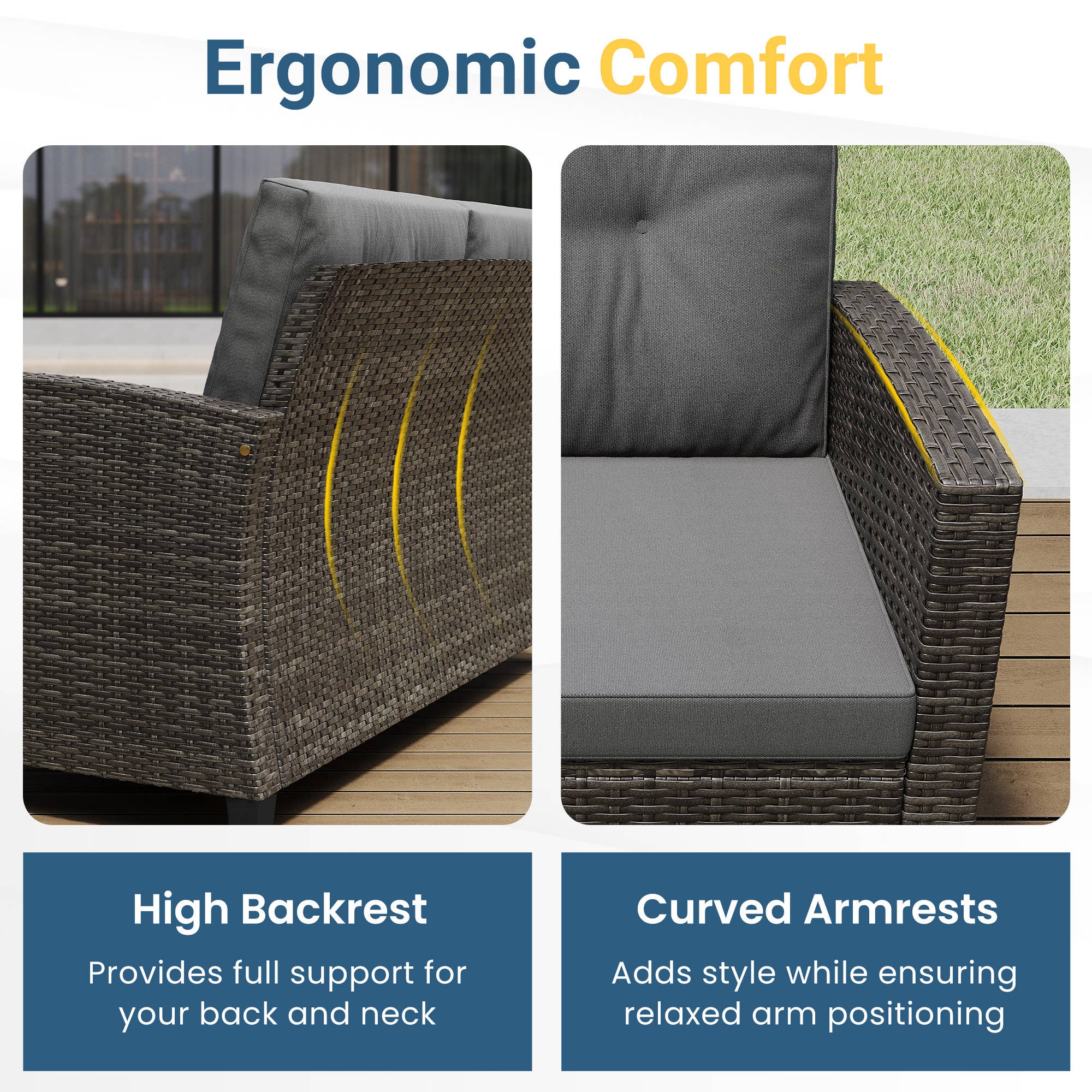 Heynemo - Wholesale Patio Set - 4-Piece Patio Furniture Set, Wicker Patio Conversation Set3