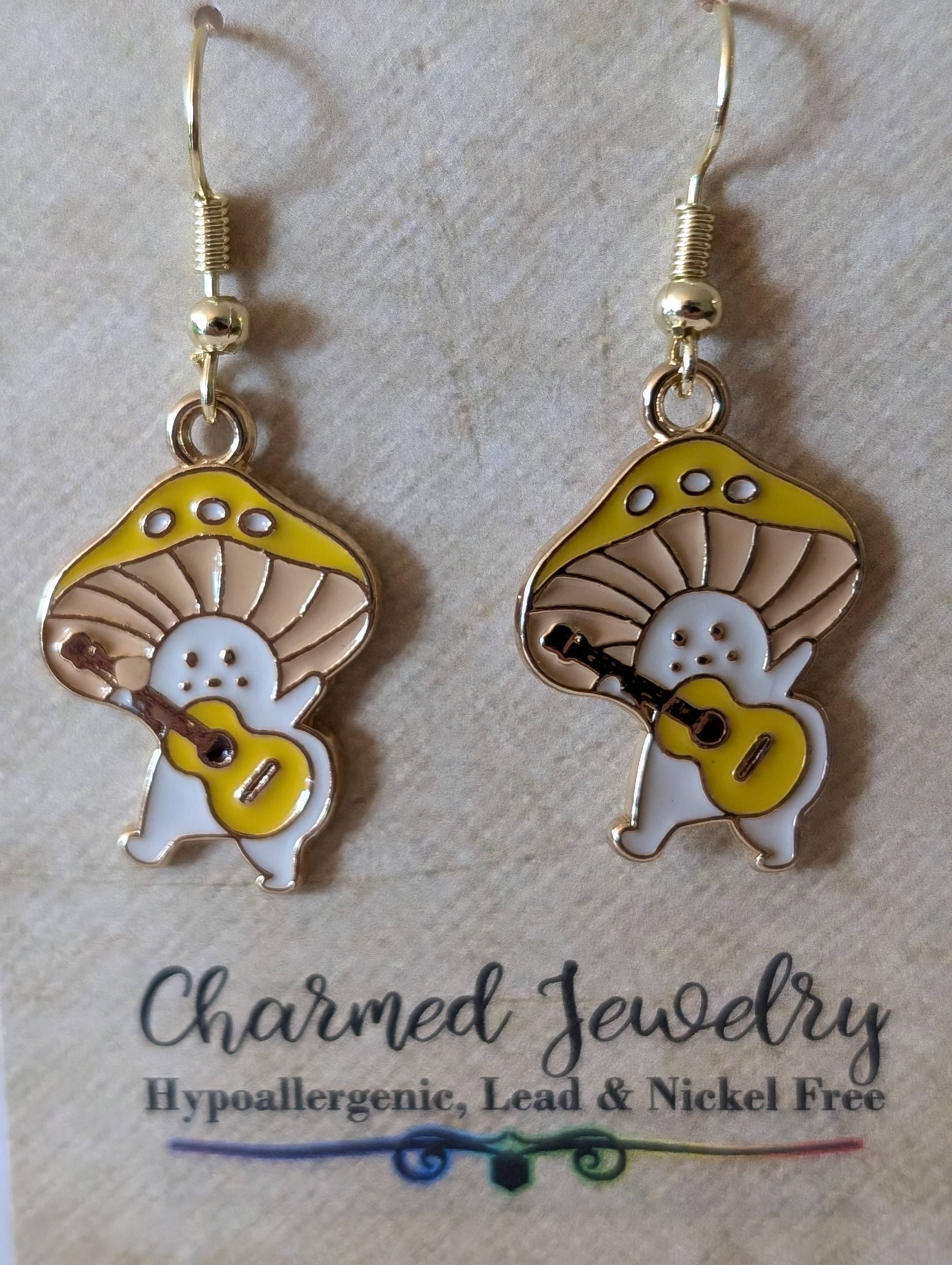 Con-Quest Crafts – Conjunto de joias por atacado – Brincos, Colares e Puxadores de Zíper de Cogumelos e Seta9