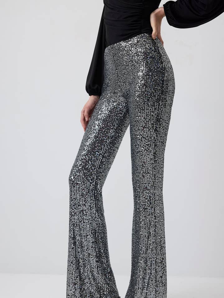 Pailletbesatte bukser med svaj for engroshandel hos Touché Privé EU