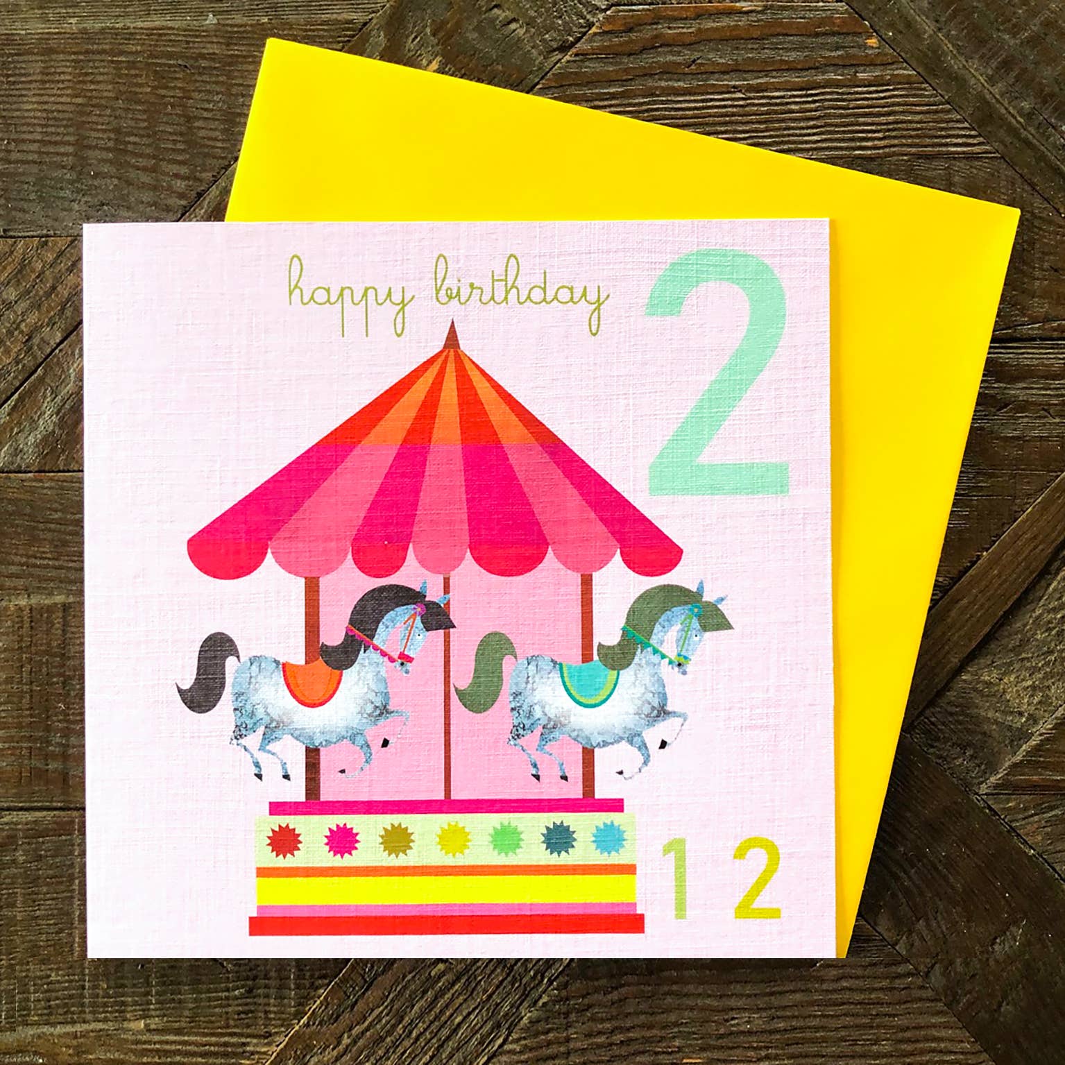 Kali Stileman Publishing – wholesale Birthday card – JA07 Two Horses 2nd Birthday Card2