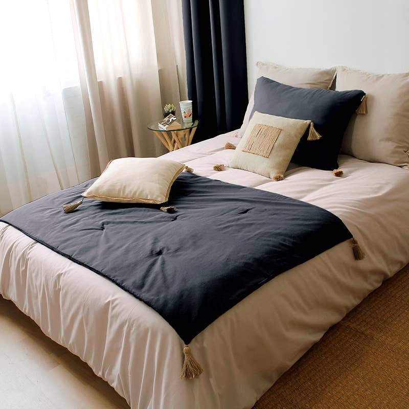 DECOSTARS - CmaDECO – wholesale Duntäcken – Täcke med jutetofsar, 90x190 cm, 11 färger, Panama18