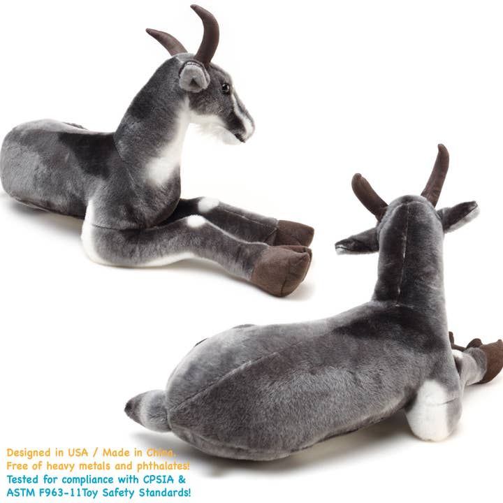 VIAHART Toy Co. - Vente Peluche – enfant et bébé - Samuel la chèvre naine | Peluche de 69 cm4