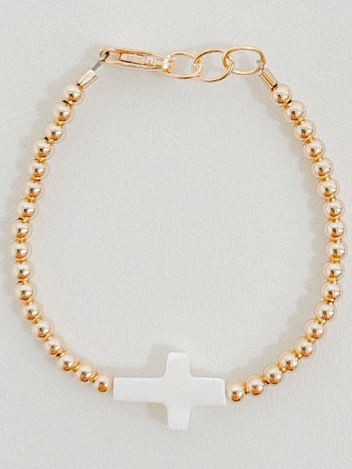 14k gold filled cross bracelet for wholesale by LITTLELUNDSCO