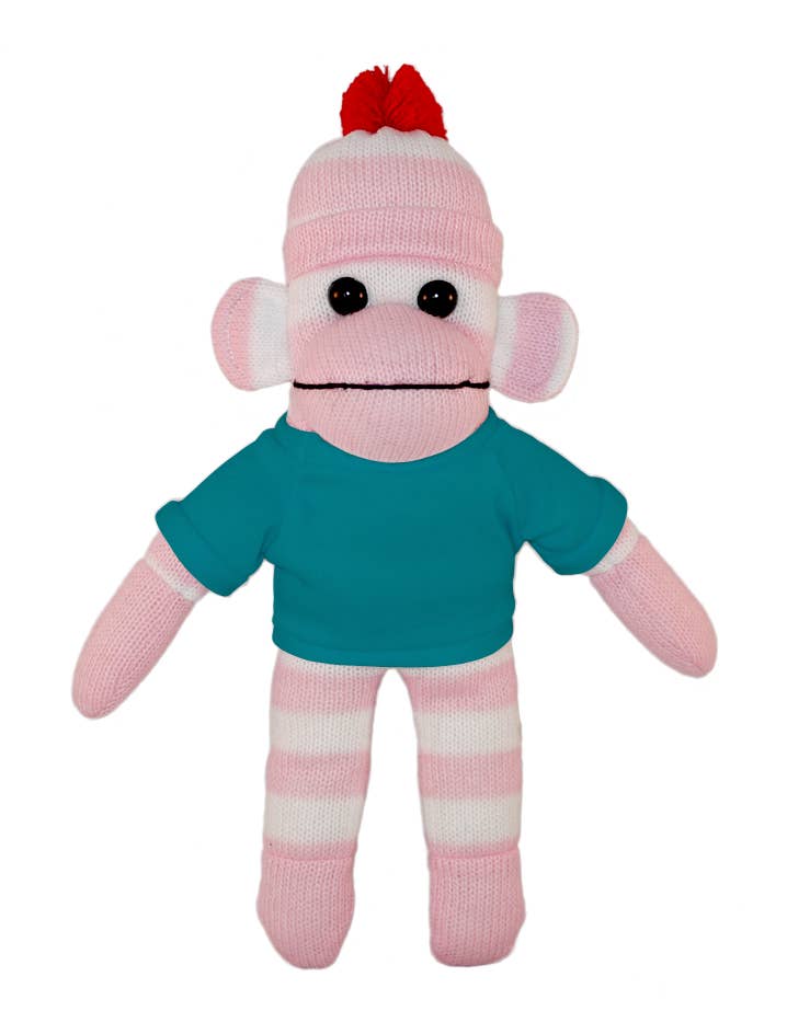 Plushland – Großhandel Kuschel-/Plüschtier – Kind & Baby – Pink Sock Monkey Sitzsack Tier 25,4 cm16