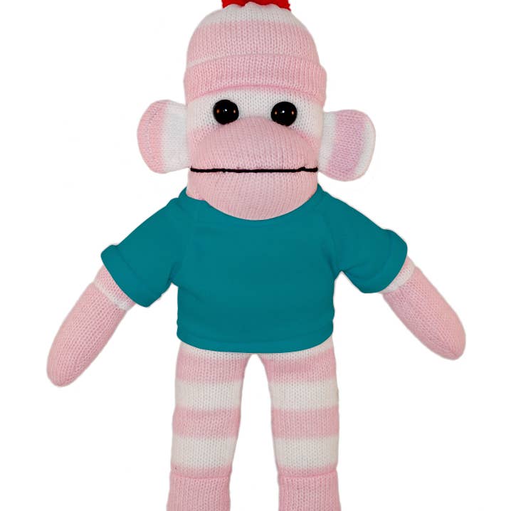 Plushland - Wholesale Stuffed/plush toy – Kids & baby - Pink Sock Monkey Bean Bag animal 10"16