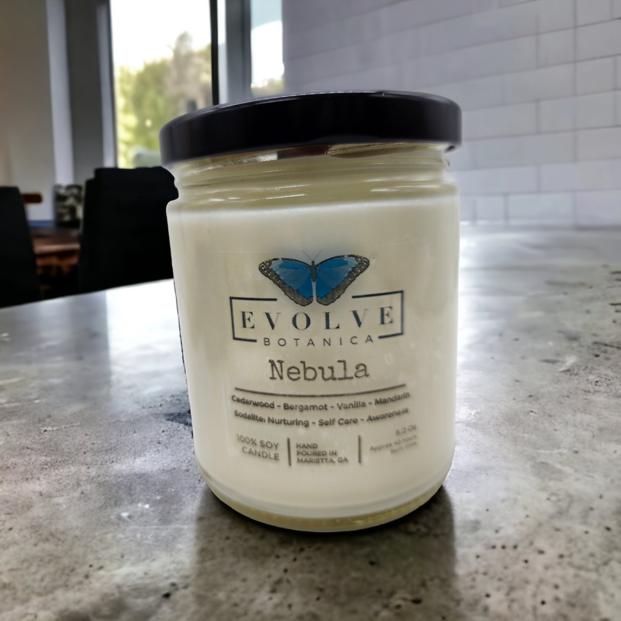 Evolve Botanica - Wholesale Jar/Filled Candle - Wood Wick Gemstone Soy Candle Jar - Nebula Sodalite4