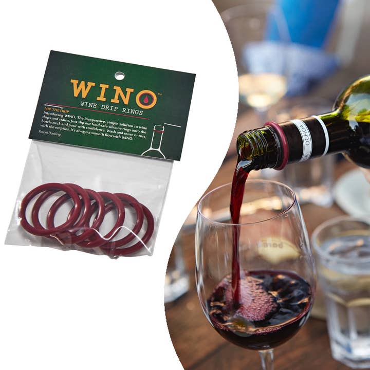 WINO Wine Drip Rings (6-Pack) for wholesale by SeaTurtle Sports
