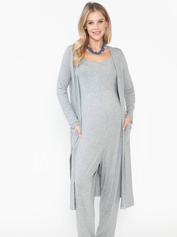 Story Teller - Wholesale Top - Maternity - Maternity Jogger Pants Jumpsuit & Maxi Long Cardigan Sets