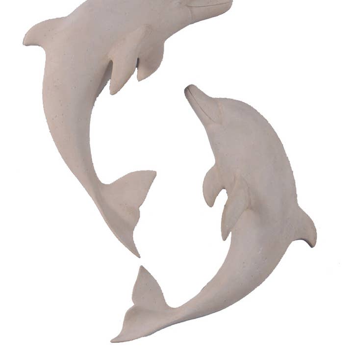 Roman Stone Dolphin Wall Decor Set of 2 for wholesale by Nautical Tropical Imports