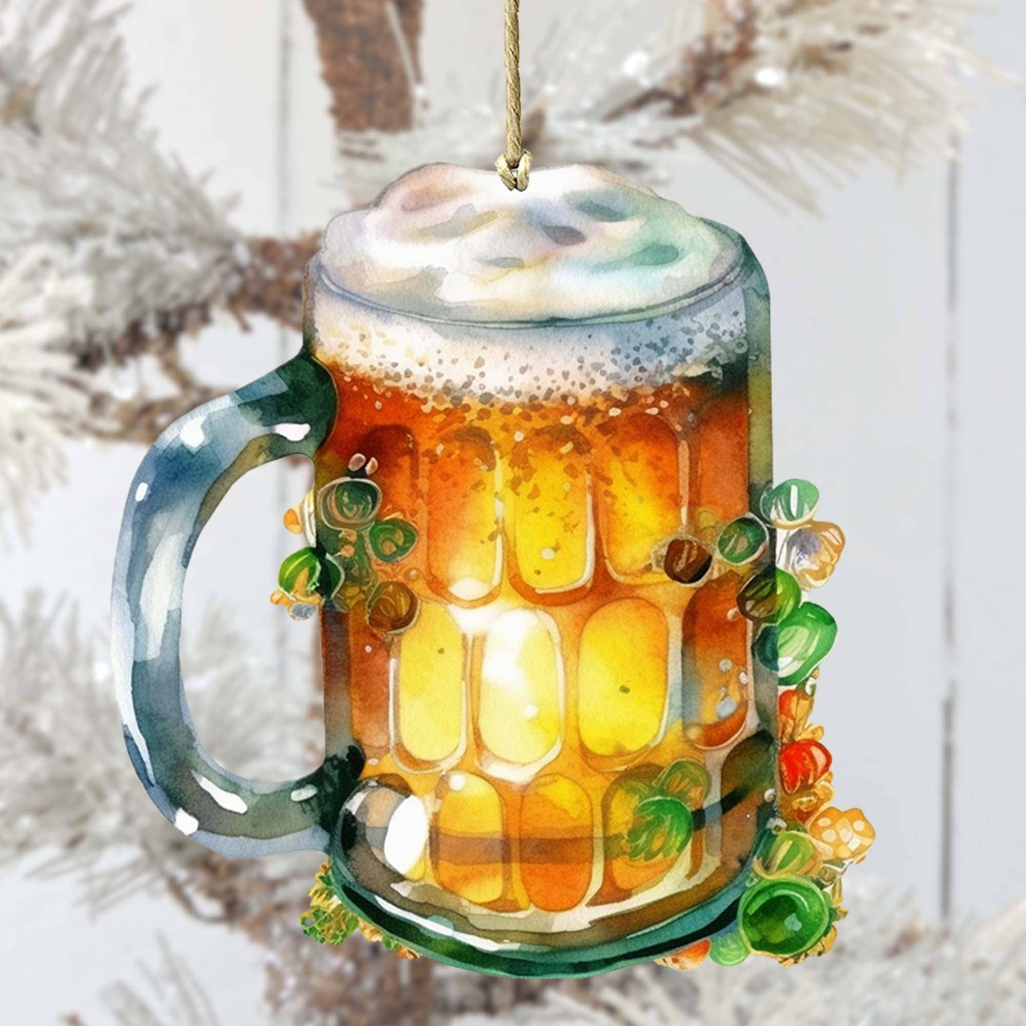 Designocracy - Wholesale Ornament - Irish Beer Mug Wooden Ornaments St Patrick by G. DeBrekht4