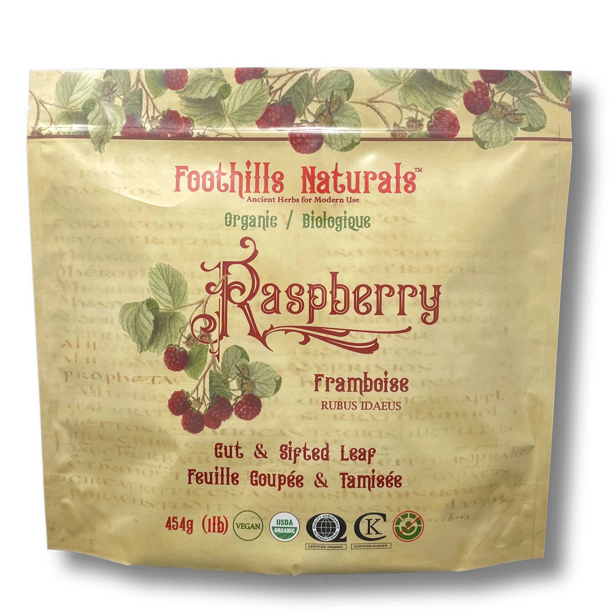 Foothills Naturals - Vente Thé en vrac - Thé aux feuilles de framboise biologique - Coupe en vrac et tamisé, Digestion0