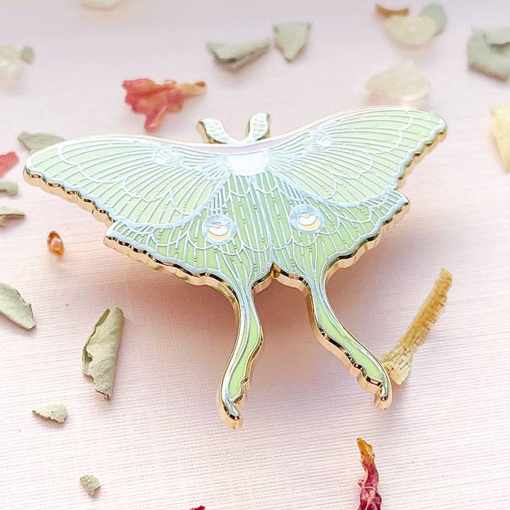 Alum and Ink - Wholesale Lapel Pin/Button - Luna Moth (Actias luna) Enamel Pin8