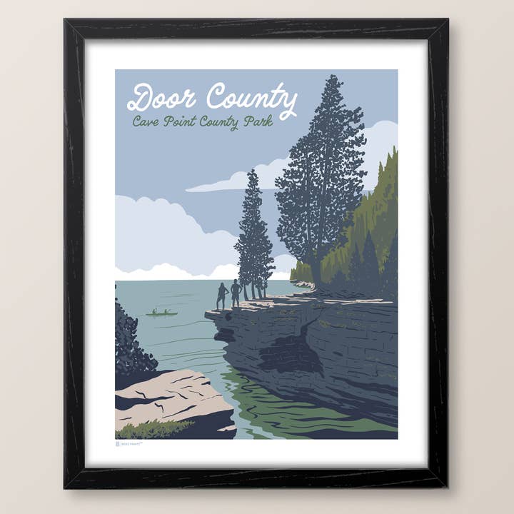 Door County Cave Point - Wisconsin Print for wholesale by Bozz Prints