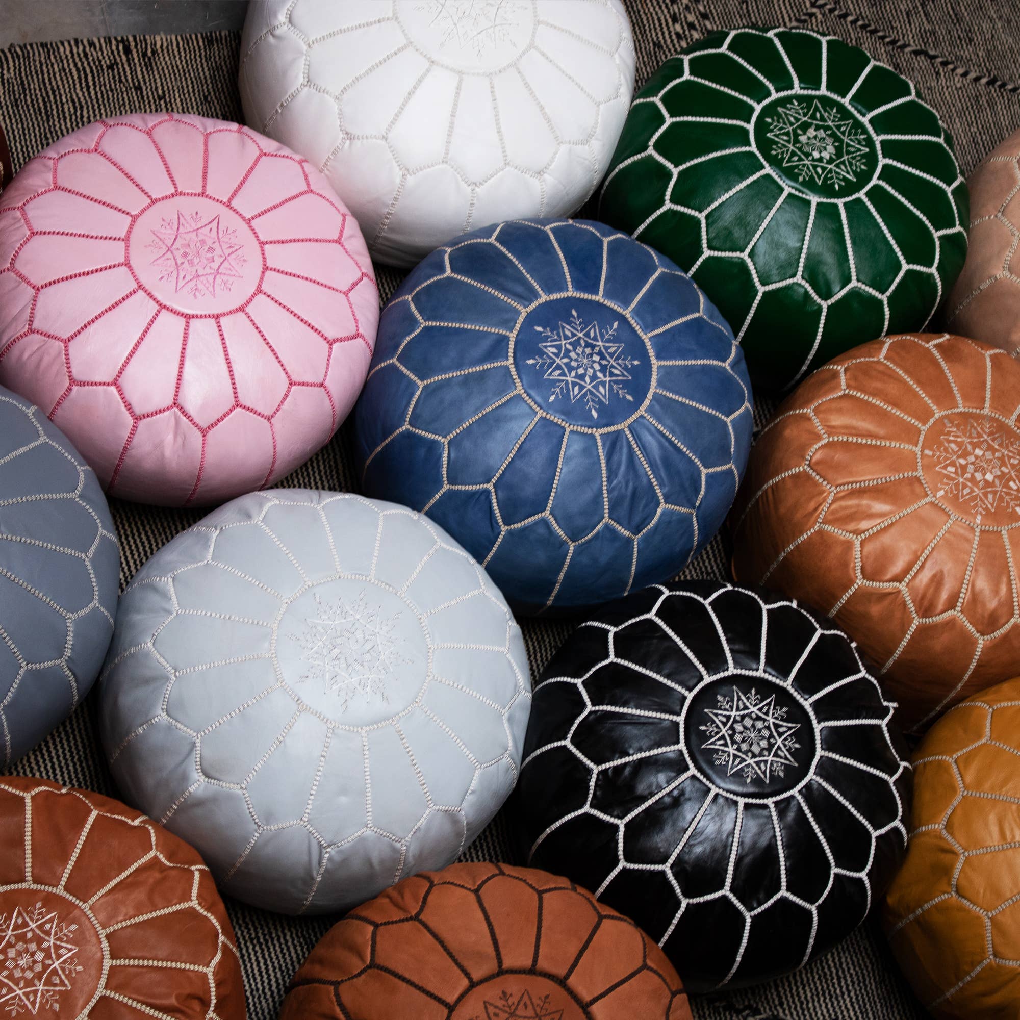 Melecraft - Wholesale Pouf - Leather pouf ottoman, Seat cushion, Floor cushion, footstool1