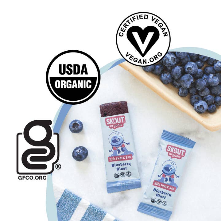 Skout Organic - Vendita all'ingrosso Barrette - Barretta Snack per Bambini Skout Organic Blueberry Blast | Senza Frutta a Guscio5