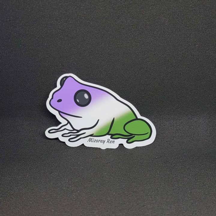 Gender Queer Frog Sticker for wholesale by Mizorey Ren