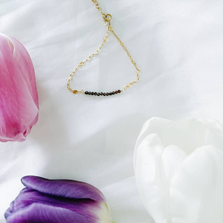 Pulsera minimalista de granate para venta al por mayor de Lovanju