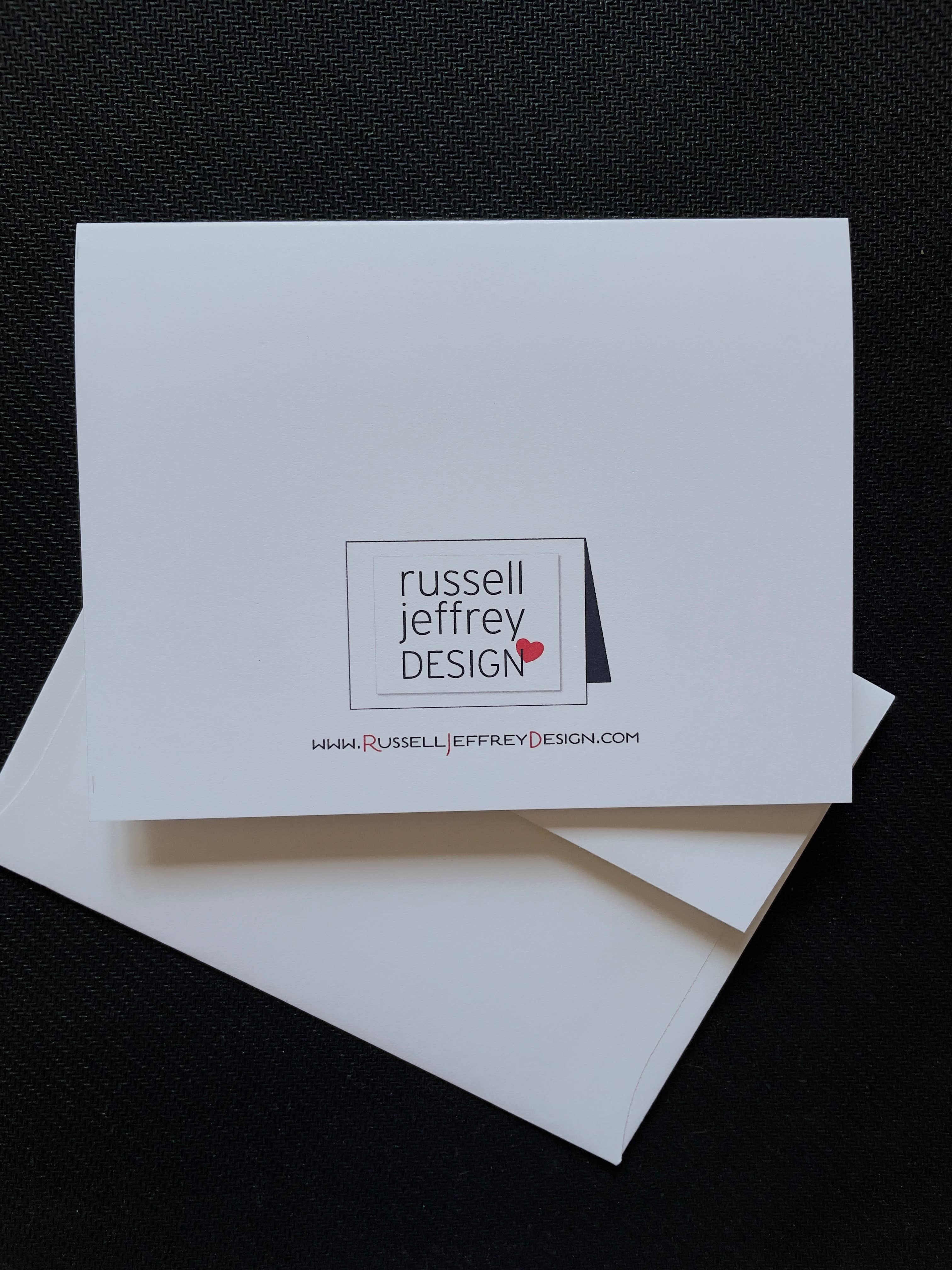 Russell Jeffery Design by Off By Heart Design - Vendita all'ingrosso Biglietti di ringraziamento - Mini Grazie con cuore rosso1