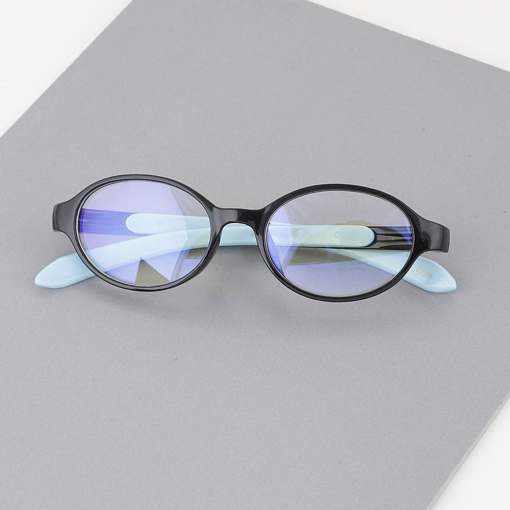 Kids Blue Oval Blue Light Glasses for wholesale on Faire3
