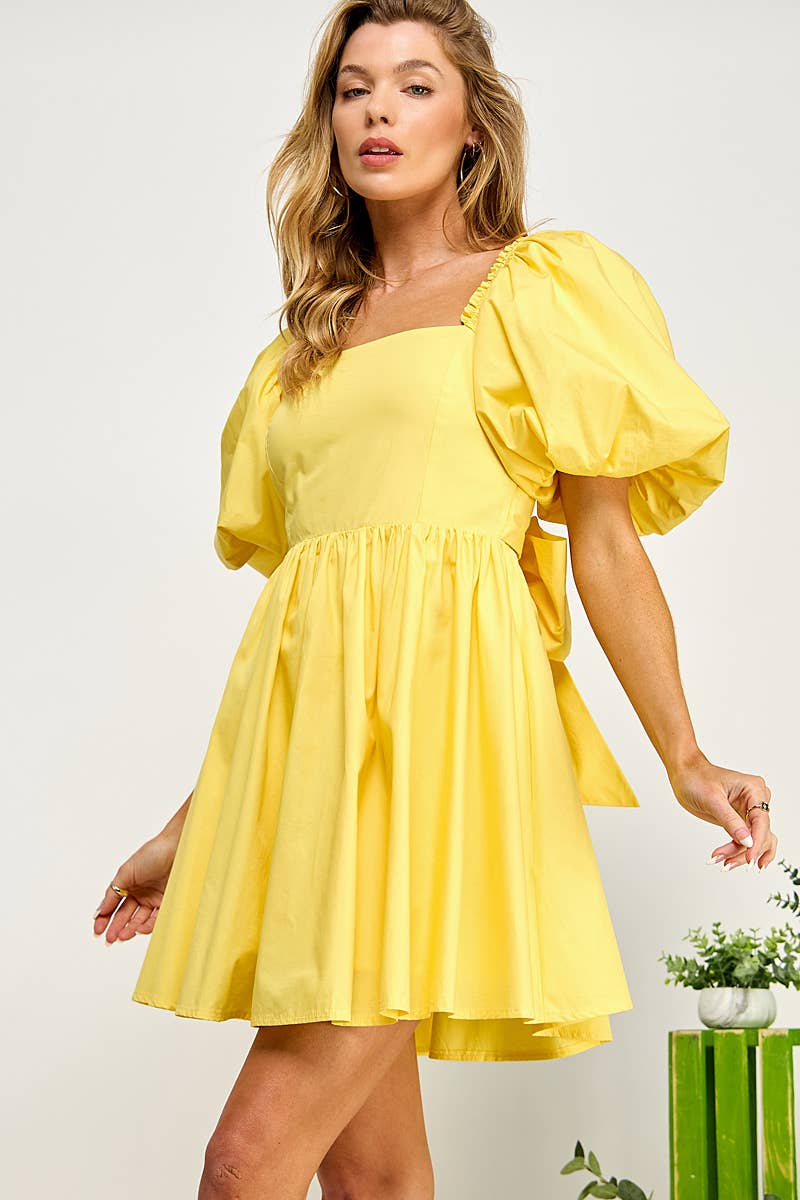 Sweet Lemon - Wholesale Dress - Women's - Cloudpuff Bow-Back Mini Dress5