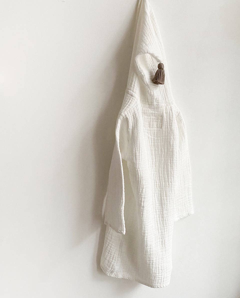 UNIQUE LOVE Design – wholesale Robe – Kids – Muslin bathrobe - cloud white3