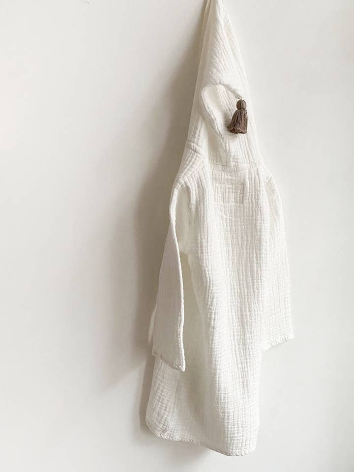 UNIQUE LOVE Design – wholesale Robe – Kids – Muslin bathrobe - cloud white3