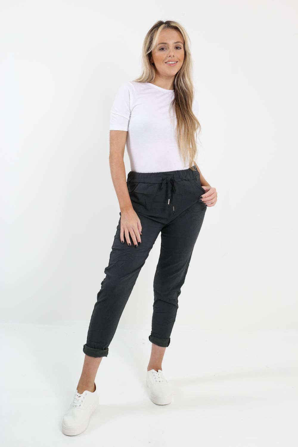 Miss Bold – Großhandel Hose – Damen – Einfarbige Zauberhose für Damen, italienisch, mehrfarbig17