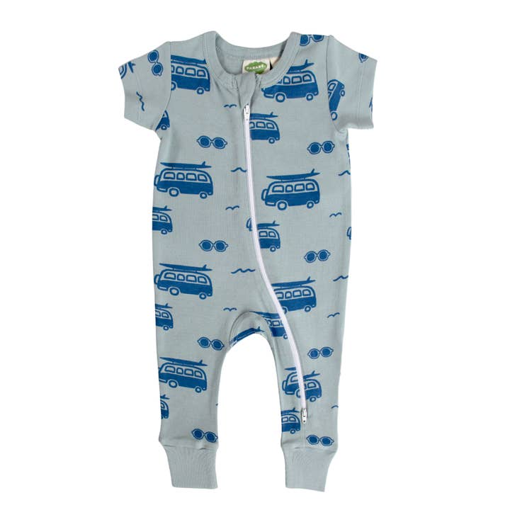 Parade Organics - Wholesale Jumpsuit - Baby - Signature Print '2-Way' Zip Romper - Short Sleeve4