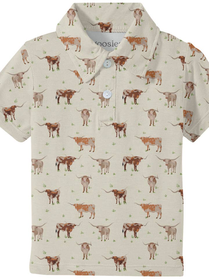 Goosies - Wholesale Shirt - Kids - Longhorns Cows - SS Polo Shirt