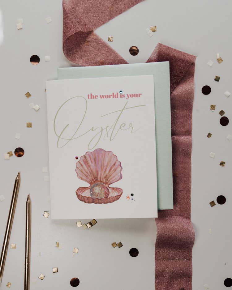 Lavender Vines - Wholesale Birthday Card - 'World is Your Oyster' Birthday Greeting Card1