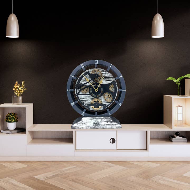 The Gears Clock - Wholesale Wall Clock - CANADA LINE WALL-DESK CLOCK 16 INCH GREY&WHITE17