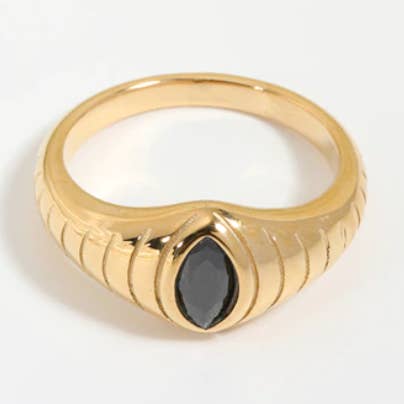 Birdy - Black Crystal Ring for wholesale by MeloMelo
