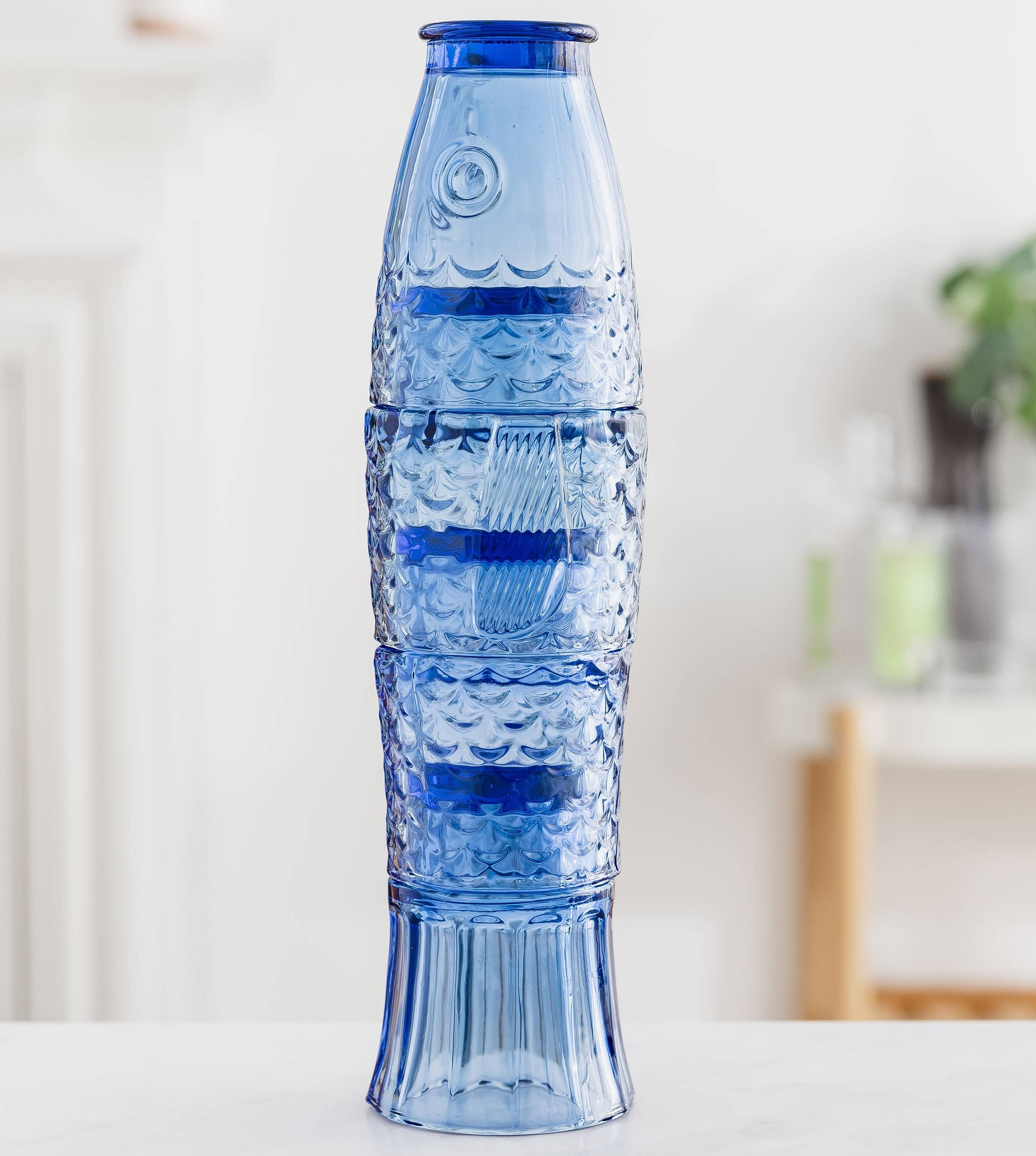 UBERSTAR - Vente Verre/tasse - Verres empilables à poisson - Lot de 4 - Bleu2