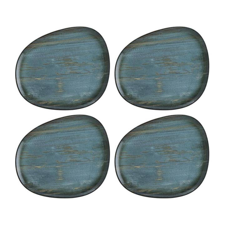Madera 9.5" x 7.5" Organic Decorated Porcelain Plate (Set of 4) for wholesale by TURGLA HOME